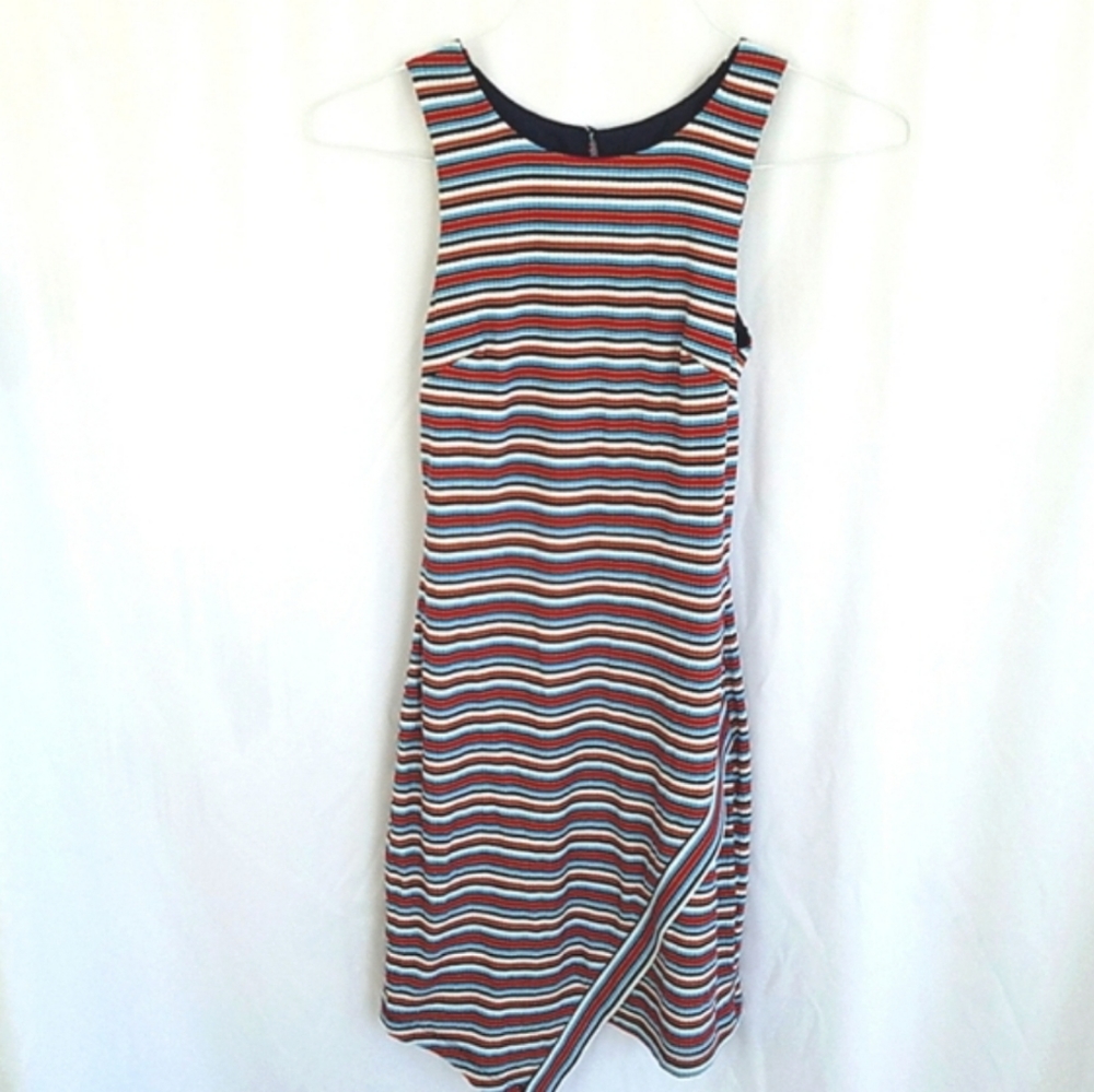 BCX Junior's Sleeveless Multicolored Striped Tank Dress Size Junior Small